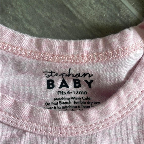 3/$20 Pink and White Baby Bodysuit with Lace Overlay - Picture 2 of 5